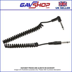 Standard Right Angled Guitar Lead With Curly Screened Cable 6m
