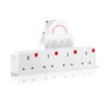 Switched Plug to 4xSocket Adapter with Surge and Spike Protection