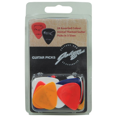 24 Assorted Colour Animal Themed Guitar Picks AP-24B
