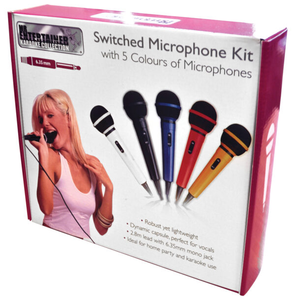 Mr Entertainer Microphone Kit with 5 Colours of Microphones