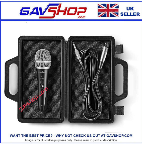 Nedis Wired Cardioid Microphone with 5m 1/4" Jack to XLR Cable & ABS Case