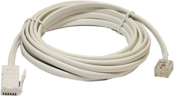 Electrovision White BTM-RJ11 Modem Cable 2M