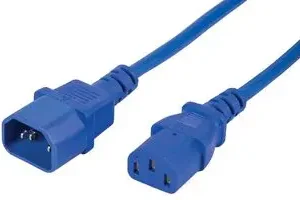 PL17054-40 Pro Elec IEC C14 Plug to C13 Socket Power Lead, 10A, 0.5m, Blue, Orange or Red