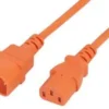 PL17072-40 Pro Elec IEC C14 Plug to C13 Socket Power Lead, 10A, 0.5m, Blue, Orange or Red