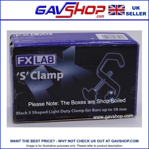 FXLAB 'S' Clamp for trussing, lighting rigs for bars up to 38mm