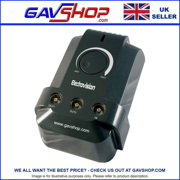 2 Way High Gain Plug-in Digital Aerial Amplifier (1 in 2 out)Inc. 4G LTE