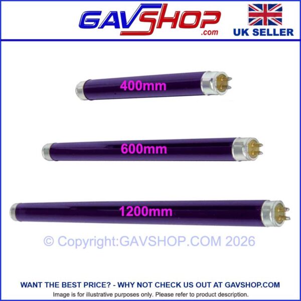 UV-Tubes-Blacklight-Various-Sizes Blacklight Flourescent UV Tubes Ultra Violet Glow In The Dark for Halloween and Stage Shows- Size T8 in Various Lengths