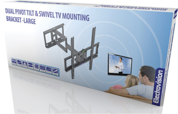 Dual Pivot Tilt and Swivel TV Mounting Bracket