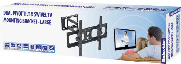 A195FF - packaging Dual Pivot Tilt and Swivel TV Mounting Bracket for 32 to 65 inch televisions