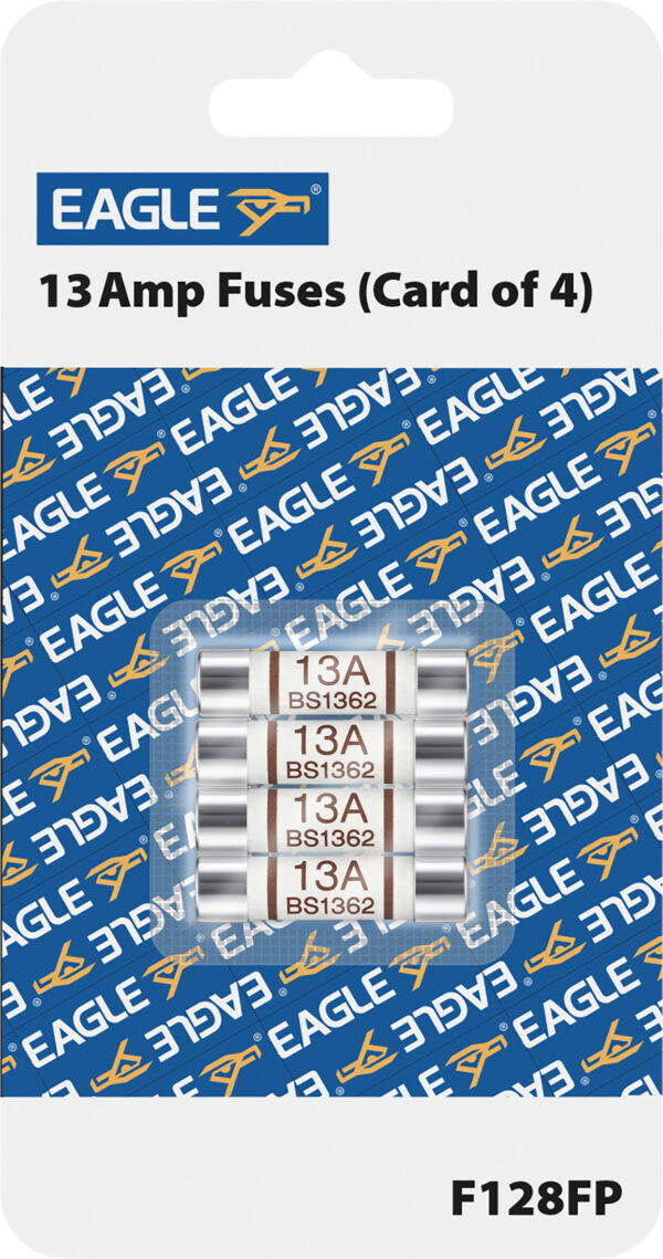 UK Domestic Mains Fuses for 3A, 5A, 13A, plugs and equipment, (sold in Blister packs of 4)