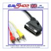Scart to 3 x Phono RCA Plugs with Switched Input or Output in Various Lengths