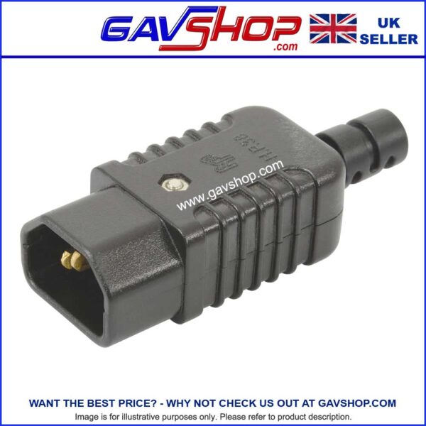 Heavy Duty In-line IEC Rewireable Male Socket C14