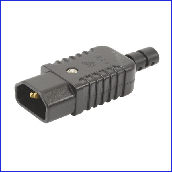 10A IEC C14 PLUG Heavy Duty Rewireable Black Male Plug (E) 10A 250V