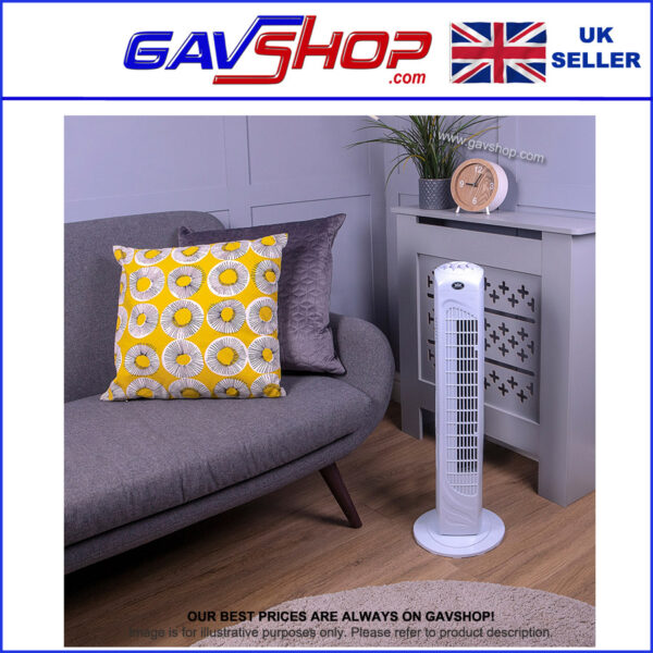 Prem-I-Air Floor Standing 3 Speed Oscillating Tower Fan with Timer