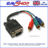 GAV VGA to 3x Phono 15 Pin VGA (D Sub) Male to 3x Phono (RCA) Male Lead, 200mm & 1m Black