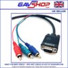GAVSHOP-1m-VAG-to-3-x-Phono-RCA 15 Pin VGA (D Sub) Male to 3x Phono (RCA) Male Lead, 200mm & 1m Black
