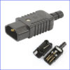 10A IEC C14 PLUG Heavy Duty Rewireable Black Male Plug (E) 10A 250V