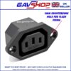 IEC-C14-SOCKET-FLUSH IEC C13 Black Panel Socket Flange Mount Fix AC 250V 10A Female Connector 3 Pins Inlet