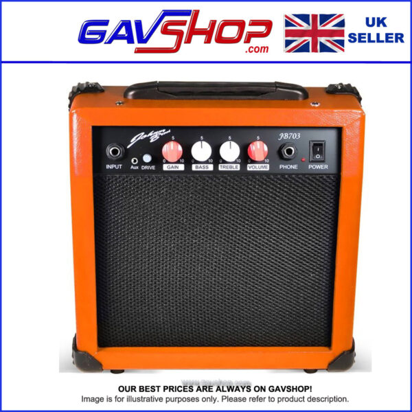 Johnny Brook 20W Guitar Practice Amplifier in Various Colours White, Orange, Black and Red