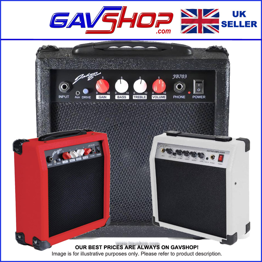 Johnny Brook 20W Guitar Practice Amplifier in Various Colours White, Orange, Black and Red