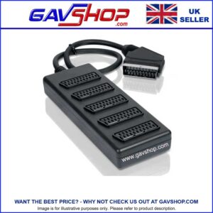 Scart Plug to 5 Way Scart Socket Adaptor with 0.5m Cable