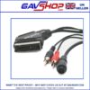 8 Pin Mini Round Din Plug with 2 x RCA Phonos to 21 Pin Scart Plug - 2m