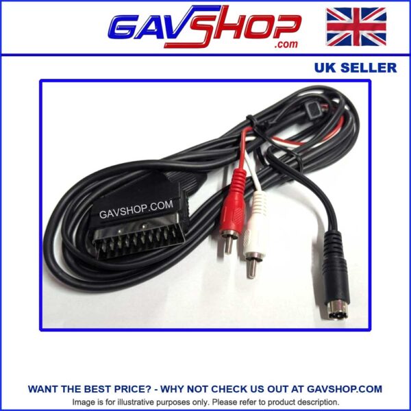 1.5m Scart to 2 x RCA Twin Phono + 4pin S-Video / SVHS Audio Video Lead Cable