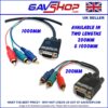 VGA-to-3-x-RCA-Phono-Plugs 15 Pin VGA (D Sub) Male to 3x Phono (RCA) Male Lead, 200mm & 1m Black