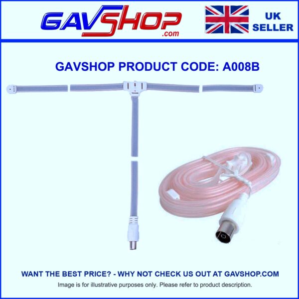 ribbon-aerial-2-T-Type-A008B FM Ribbon Aerial with 1.8m Lead with Coax Socket