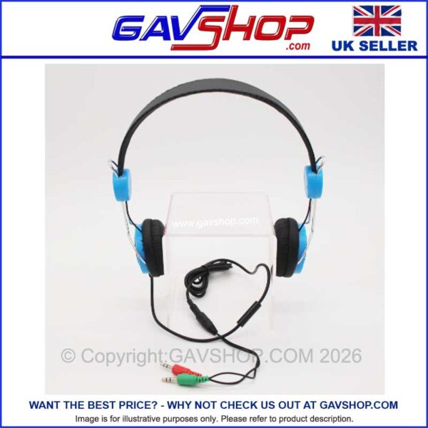 Classroom Headphones with Microphone  In-line - Blue - EHP800-BLU