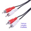 Twin RCA Phono CABLE 2 x Male to 2 x Male Red and White Various Lengths