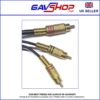 3x Phono RCA Plugs to 3 x Phono RCA Plugs Gold Plated Connectors OFC AV Lead - 3m