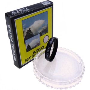 27mm-Skylight-Filter-and-box 27mm Video Camera Skylight 1A Lens Filter General Use, AICO, Made in Japan
