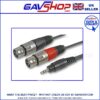3.5mm Stereo Jack Plug to 2x 3 Pin XLR Sockets Lead Various Sizes