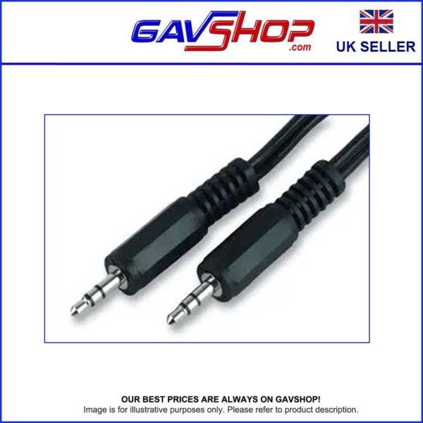 3.5mm-Stereo-Jack-Lead 3.5mm Stereo Jack Plug to Plug Lead in Various Sizes - Black