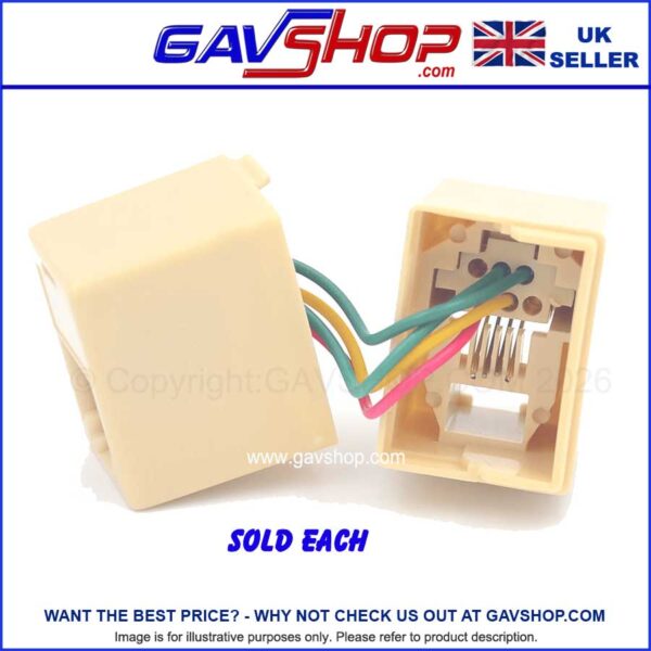 RJ11 6P4C Female to Female Telephone Line Coupler Connector Jack