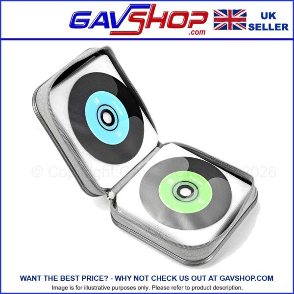 CD DVD Travel Case , Portable Zipper CD Holder for Home, Car, Holiday Storage for 48 Discs.