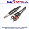 6.35mm (1/4") Mono TS Jack Plug to 2x RCA Phono Plugs in Various Sizes