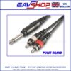 6.35mm (1/4") Mono TS Jack Plug to 2x RCA Phono Plugs in Various Sizes