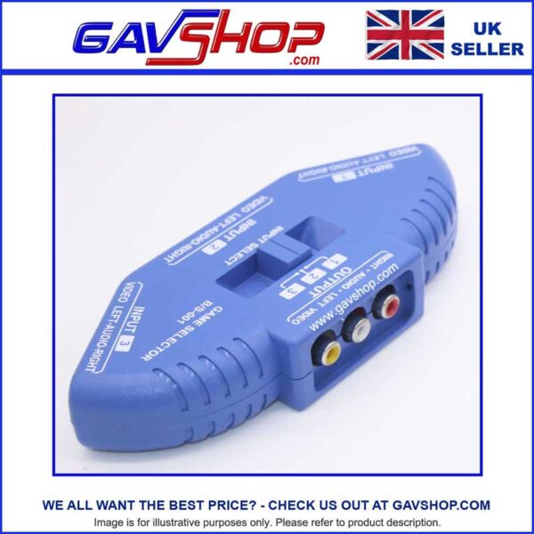 Retro Game Selector 3 Way with RCA and Video Phono Splitter and Signal Switcher