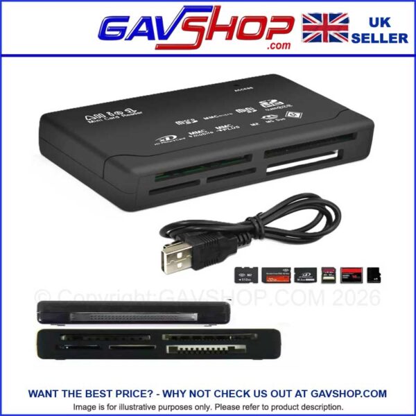 Memory Card Reader USB All in One 1 External SD SDHC Mini Micro M2 MMC XD CF MS