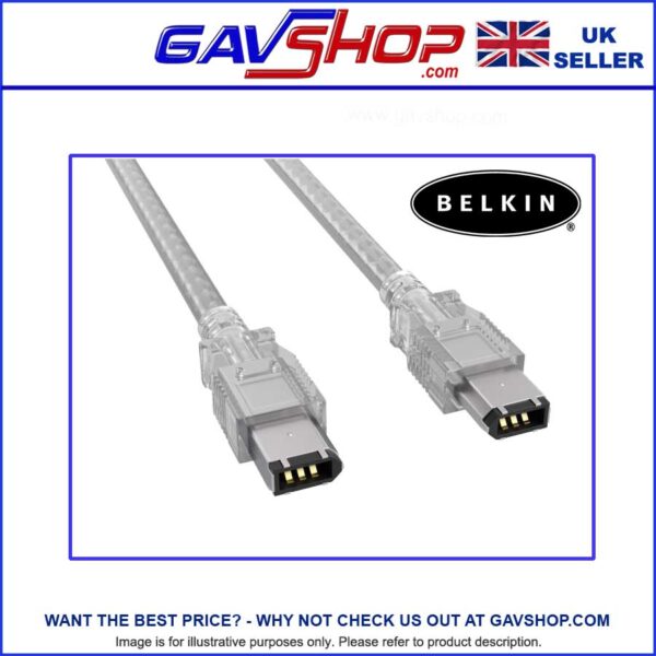 1.8m Belkin FireWire 400 Cable IEEE-1394a 6-Pin Male to Male Data Transfer Cable