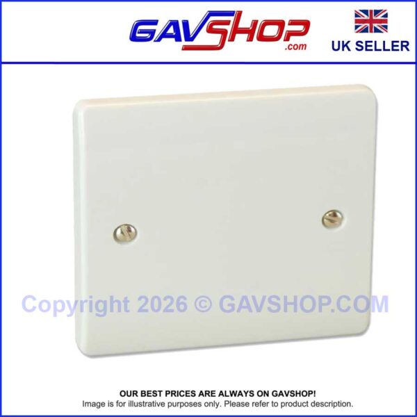 Electrical Blanking Plates Curved Edge 1 Gang or 2 Gang in White