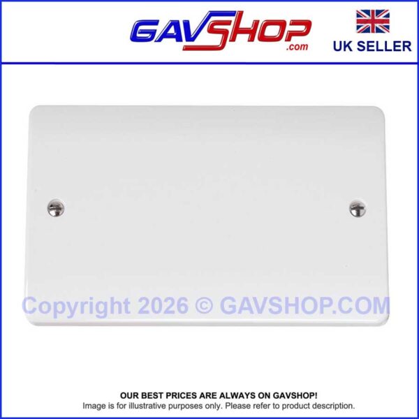 Electrical Blanking Plates Curved Edge 1 Gang or 2 Gang in White