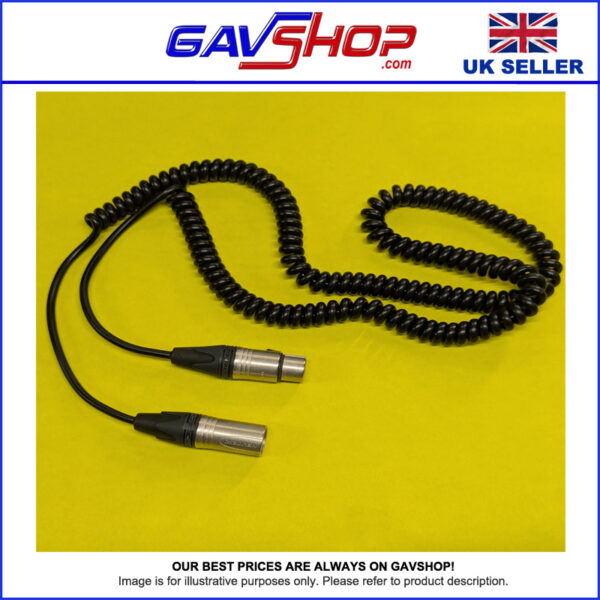 Curly Mic Cables. Neutrik Balanced Female to Male XLR. Boom Mic Cable