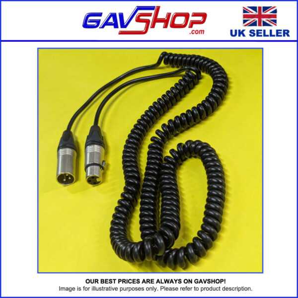 Curly Mic Cables. Neutrik Balanced Female to Male XLR. Boom Mic Cable
