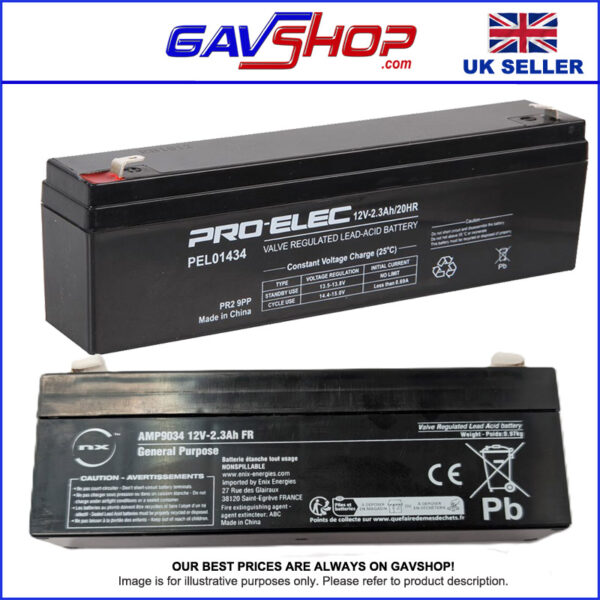 12V Lead Acid Battery 2.3Ah 20HR VALVE REGULATED