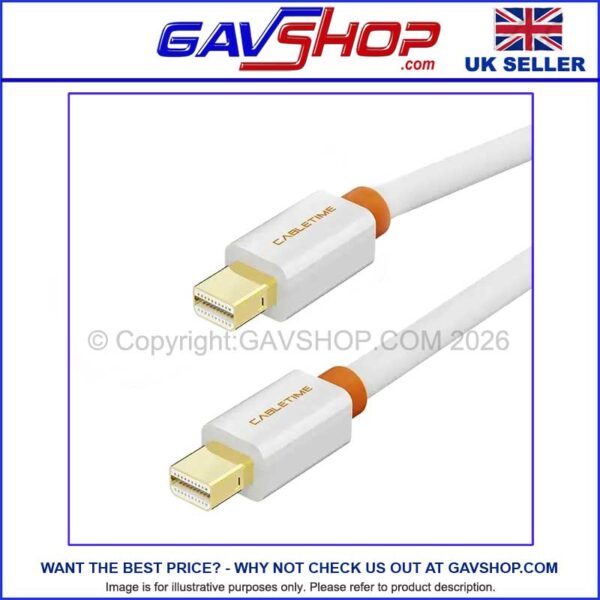 Mini DisplayPort Thunderbolt to Mini DisplayPort cable by Cabletime - 5m
