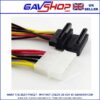 4 Pin IDE Molex to 2x SATA Female Right Angle HDD Power Y Splitter Cable