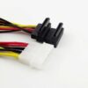 4 Pin IDE Molex to 2x SATA Female Right Angle HDD Power Y Splitter Cable